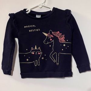Carters Unicorn and Cat Besties Sweatshirt
